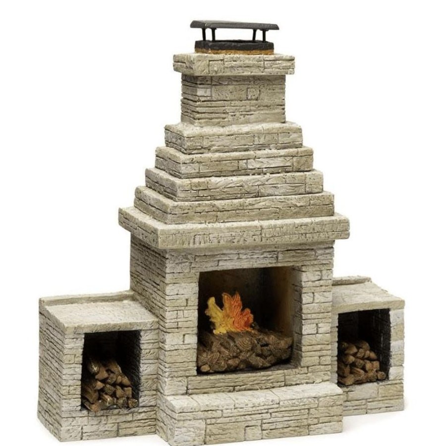 Dollhouse Miniatures Aztec | Large Stone Dollhouse Miniature Outdoor Fireplace