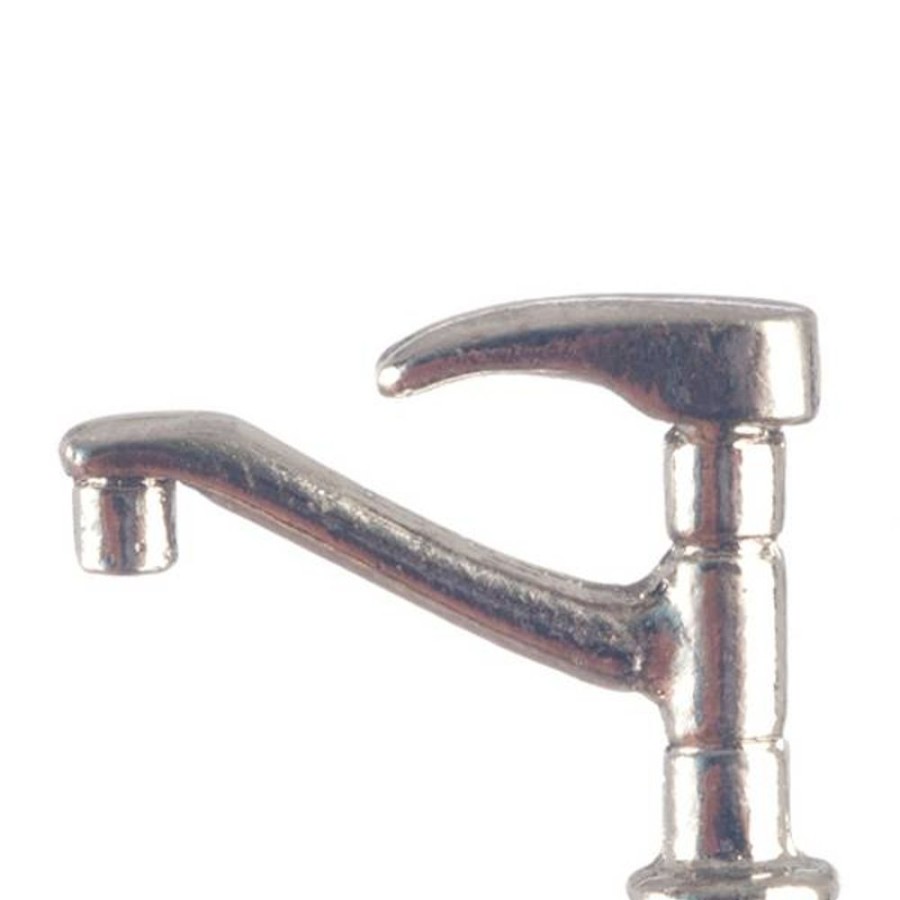 Dollhouse Building Supplies Aztec | Chrome Dollhouse Miniature Faucet