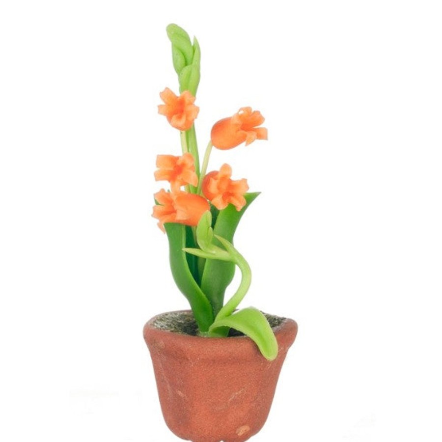 Dollhouse Miniatures Aztec | Potted Orange Dollhouse Miniature Lilies