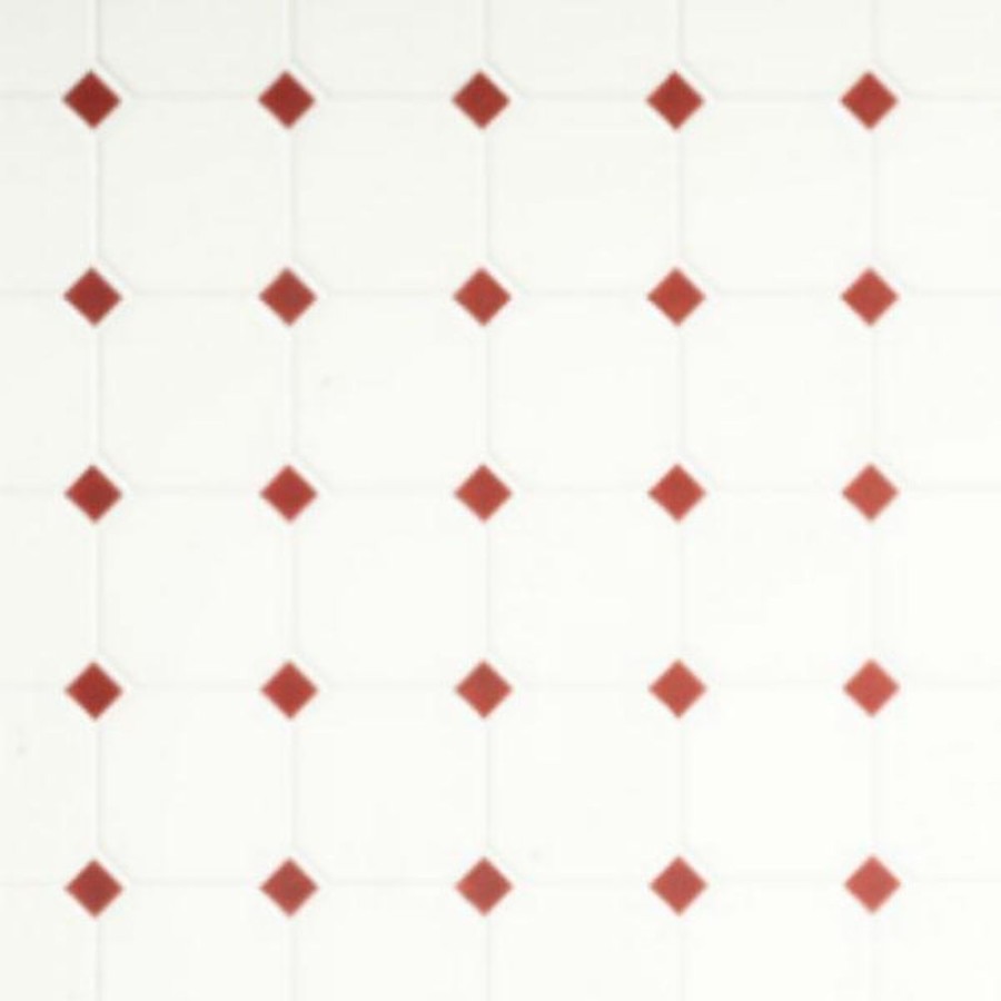 Dollhouse Building Supplies Aztec | Red & White Diamond Dollhouse Tile Sheet