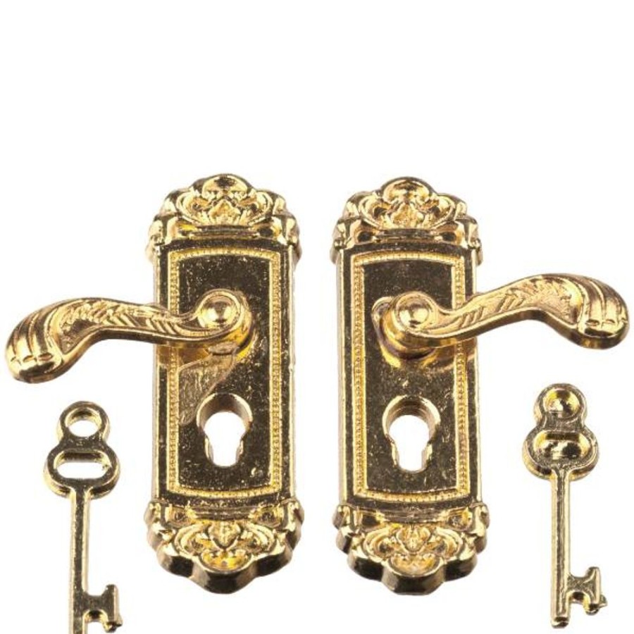 Dollhouse Building Supplies Aztec | Brass Dollhouse Miniature Door Lock & Key Set