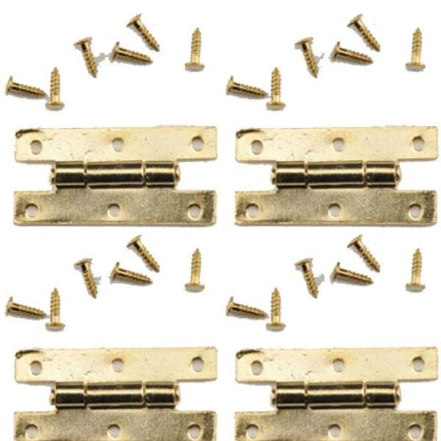 Dollhouse Building Supplies Aztec | Gold Dollhouse Miniature H-Hinges With Nails