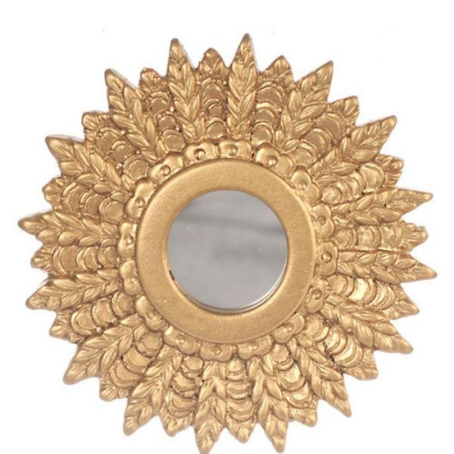 Dollhouse Miniatures Aztec | Gold Dollhouse Miniature Sunburst Mirror