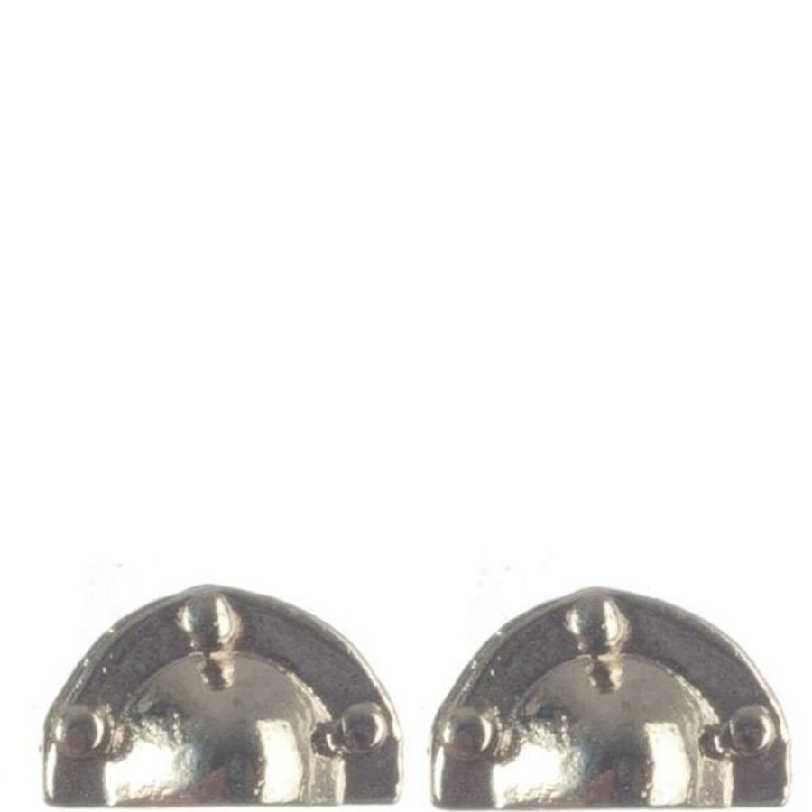 Dollhouse Building Supplies Aztec | Chrome Dollhouse Miniature Half-Round Drawer Pulls