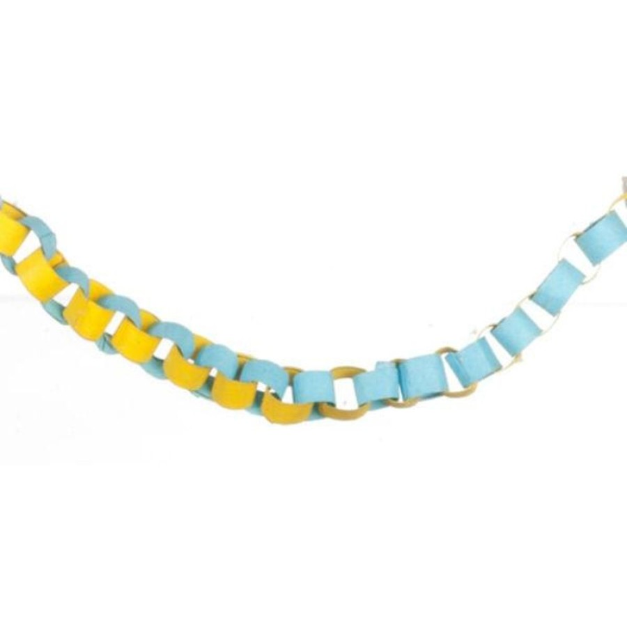 Dollhouse Miniatures Aztec | Blue & Yellow Dollhouse Miniature Paper Chain