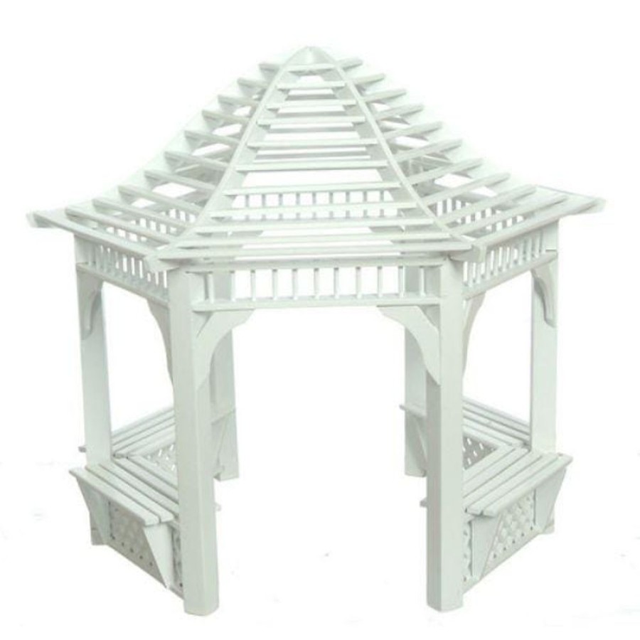 Dollhouse Miniatures Aztec | White Dollhouse Miniature Gazebo