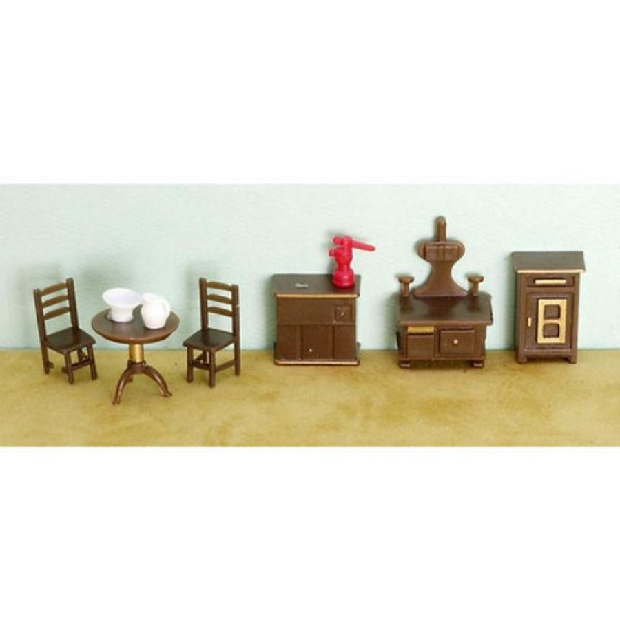 Dollhouse Miniatures Aztec | 1/48 Scale Dollhouse Miniature 9-Piece Kitchen Set