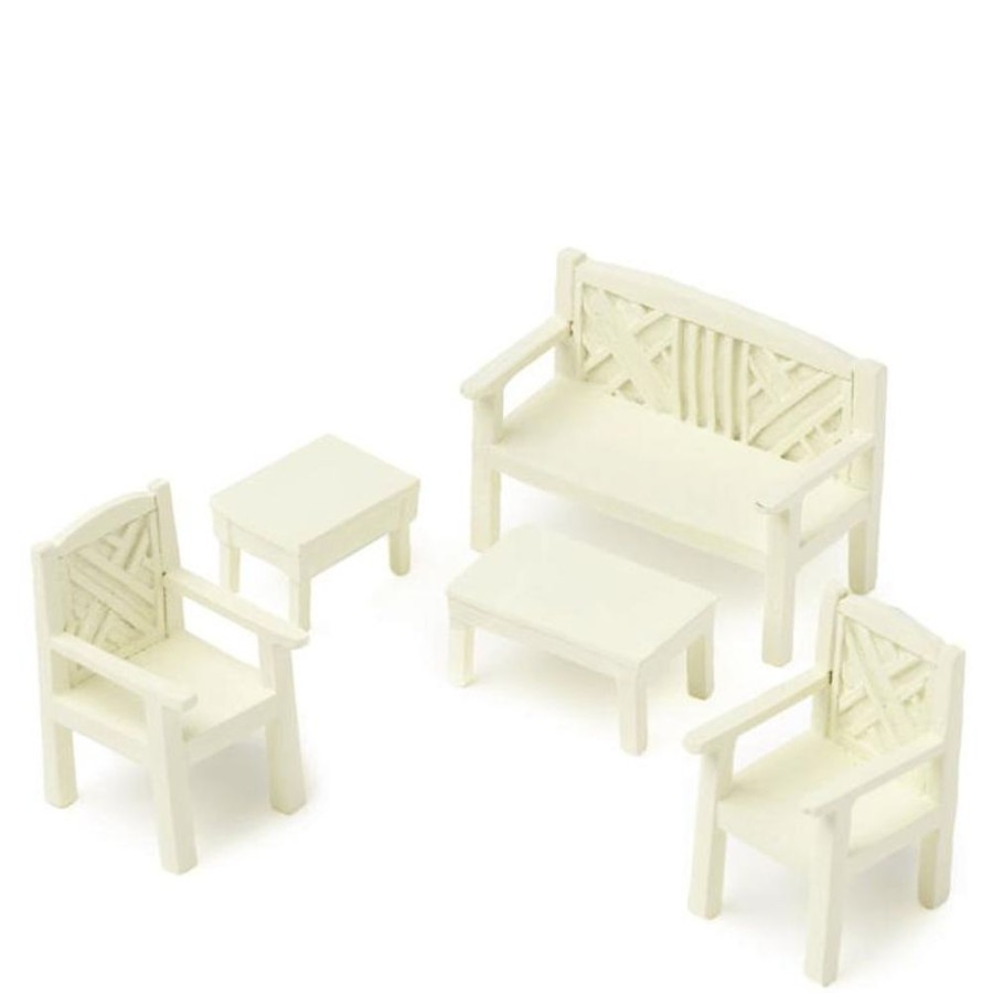 Dollhouse Miniatures Aztec | 1/24 Scale White Dollhouse Miniature Garden Set