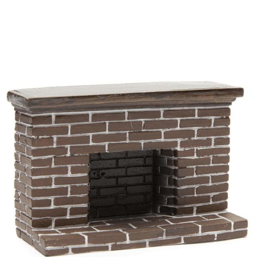 Dollhouse Miniatures Aztec | 1/24 Scale Red Brick Fireplace