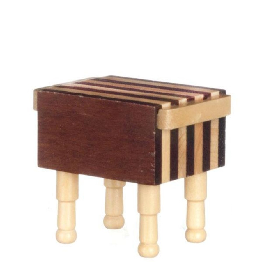 Dollhouse Miniatures Aztec | Wood Dollhouse Miniature Butcher Block Table