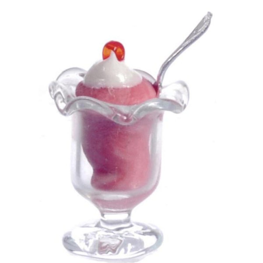 Dollhouse Miniatures Aztec | Dollhouse Miniature Strawberry Ice Cream Sundae