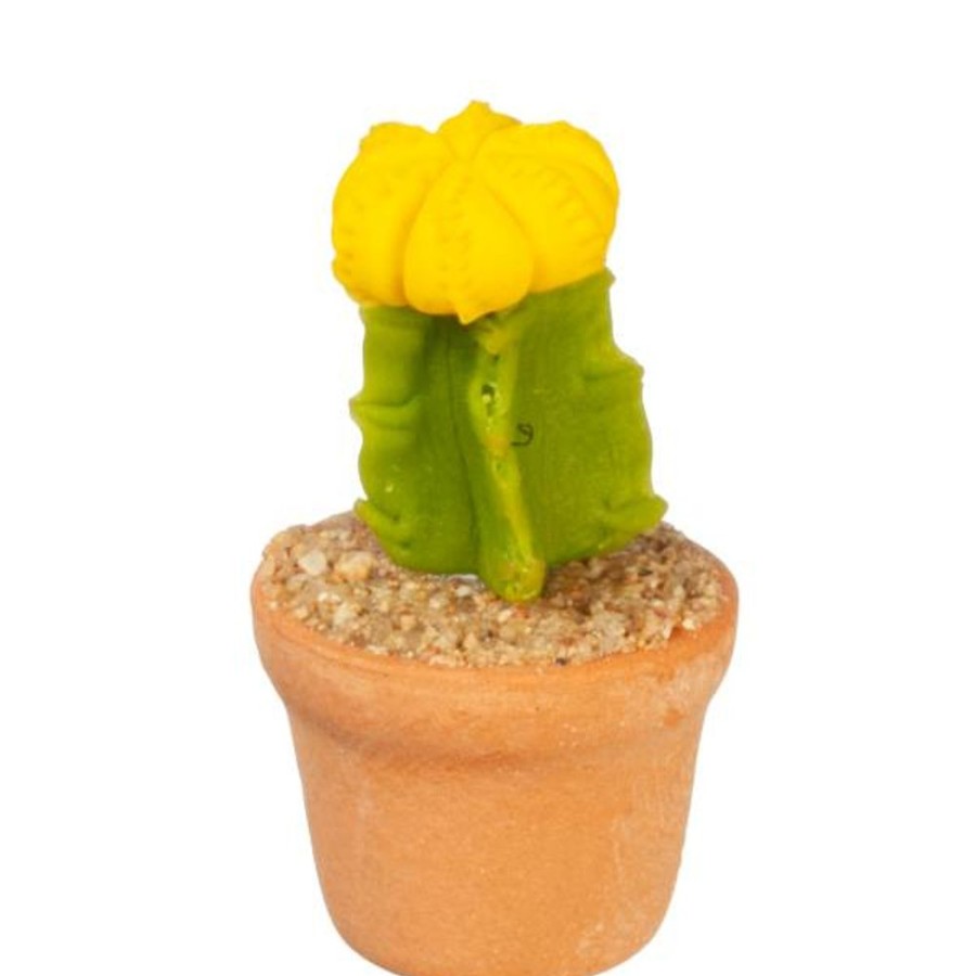 Dollhouse Miniatures Aztec | Dollhouse Miniature Cactus With A Yellow Flower