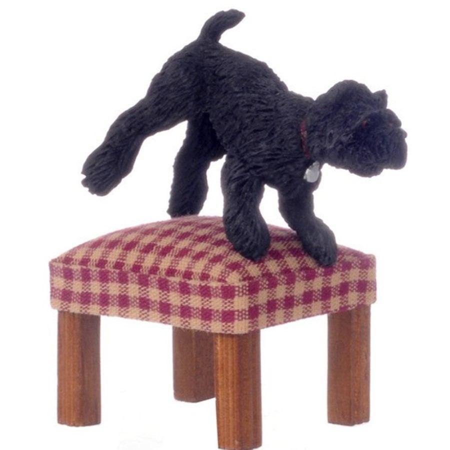 Dollhouse Miniatures Aztec | Jumping Dollhouse Miniature Black West Highland Terrier