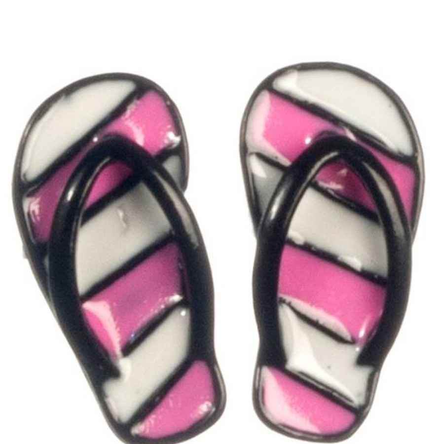 Dollhouse Dolls Aztec | Pink & White Dollhouse Miniature Sandals