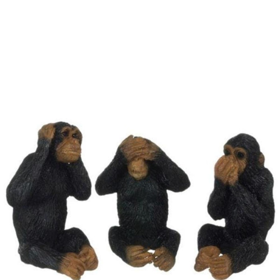 Dollhouse Miniatures Aztec | Three Wise Dollhouse Miniature Monkeys