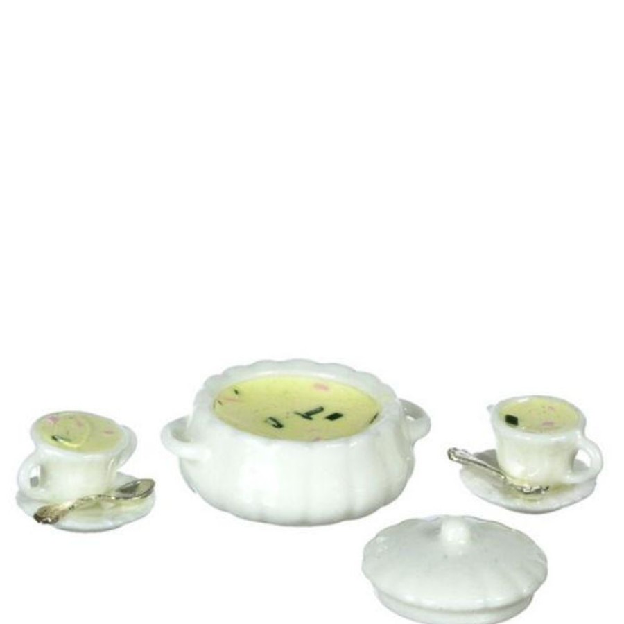 Dollhouse Miniatures Aztec | Dollhouse Miniature Clam Chowder Soup Set