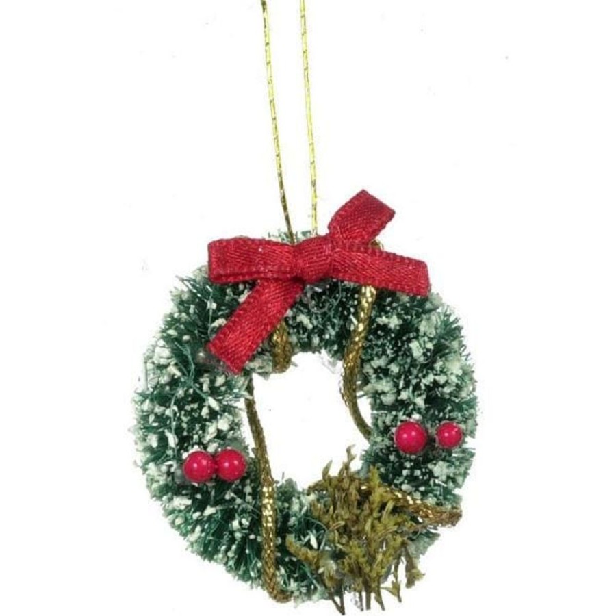 Dollhouse Miniatures Aztec | Dollhouse Miniature Christmas Wreath With Snow