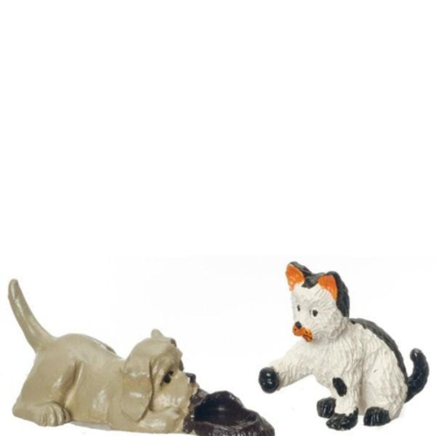 Dollhouse Miniatures Aztec | Dollhouse Miniature Cat & Dog Set