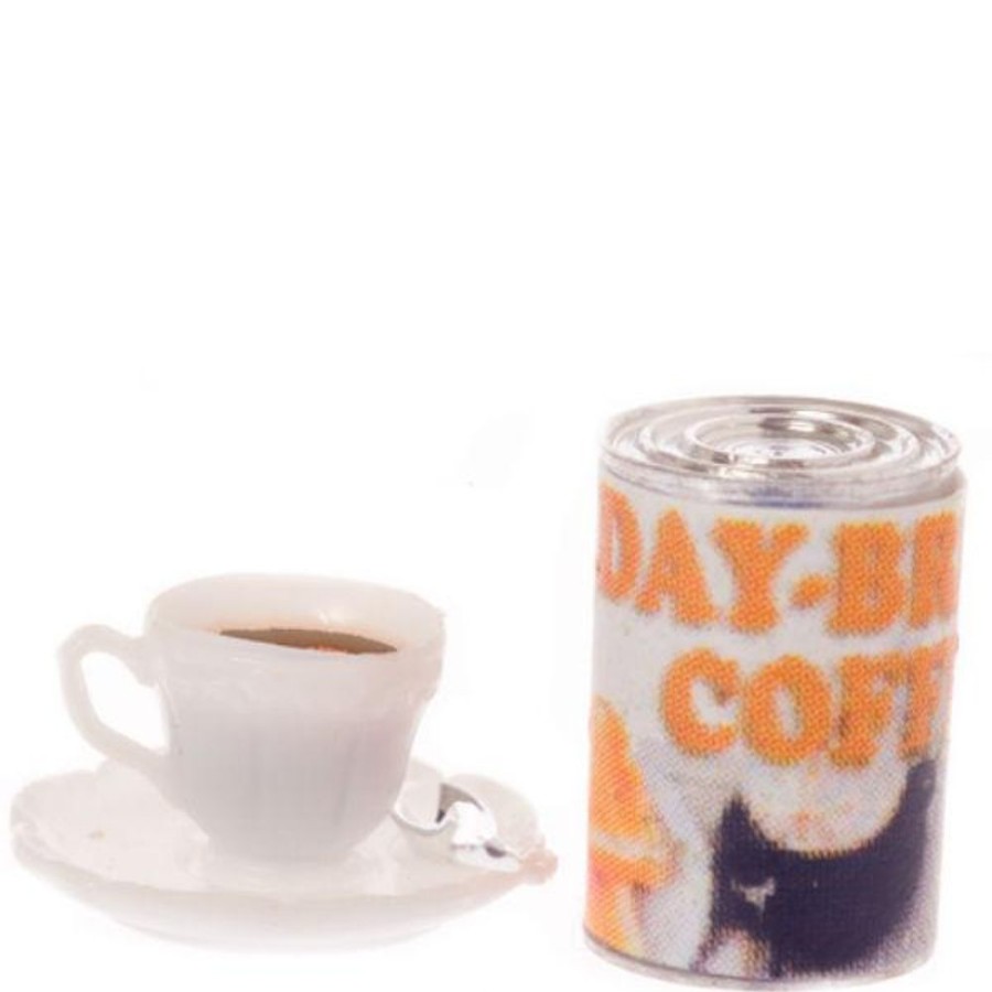 Dollhouse Miniatures Aztec | Dollhouse Miniature Coffee Can & Cup Of Coffee