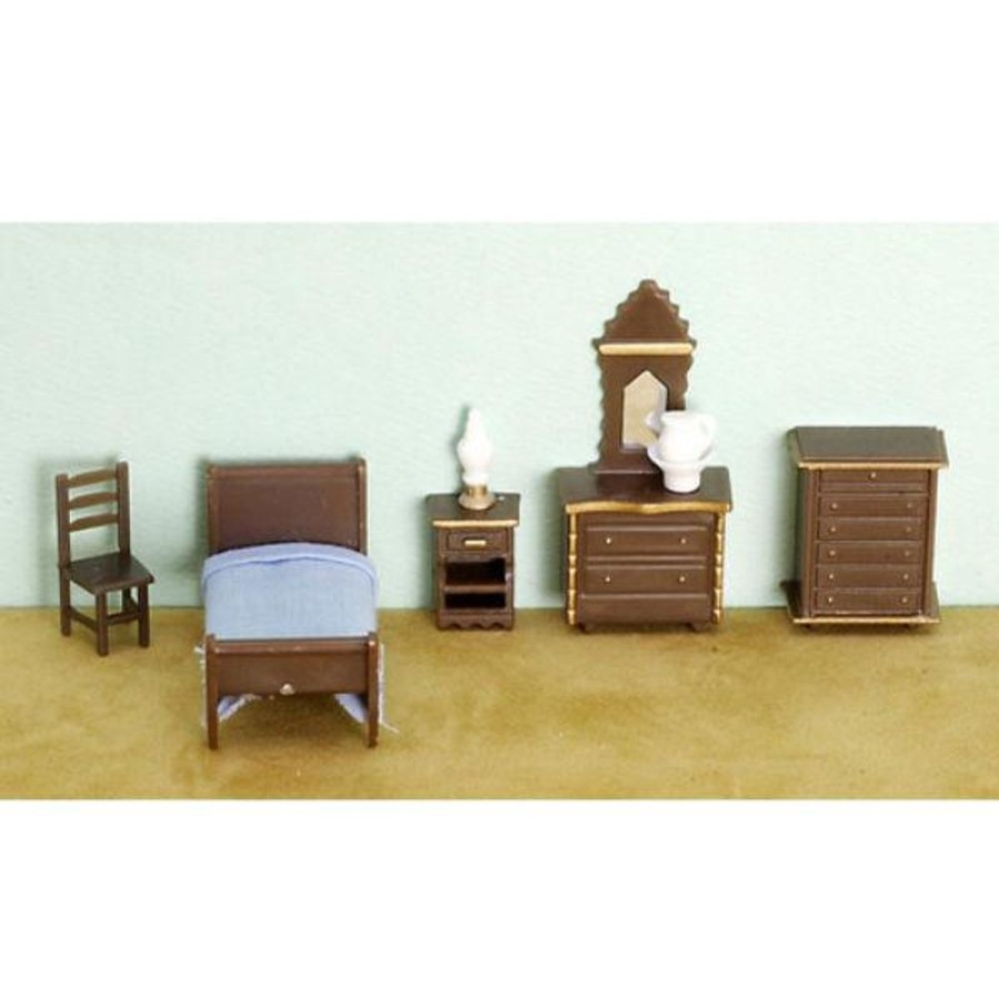 Dollhouse Miniatures Aztec | 1/48 Scale Dollhouse Miniature 8-Piece Bedroom Set