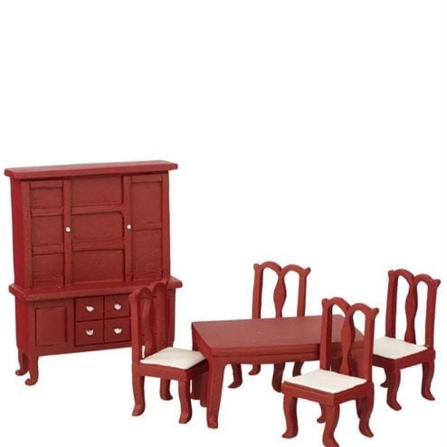 Dollhouse Miniatures Aztec | 1/24 Scale Mahogany Dollhouse Miniature Dining Room Set