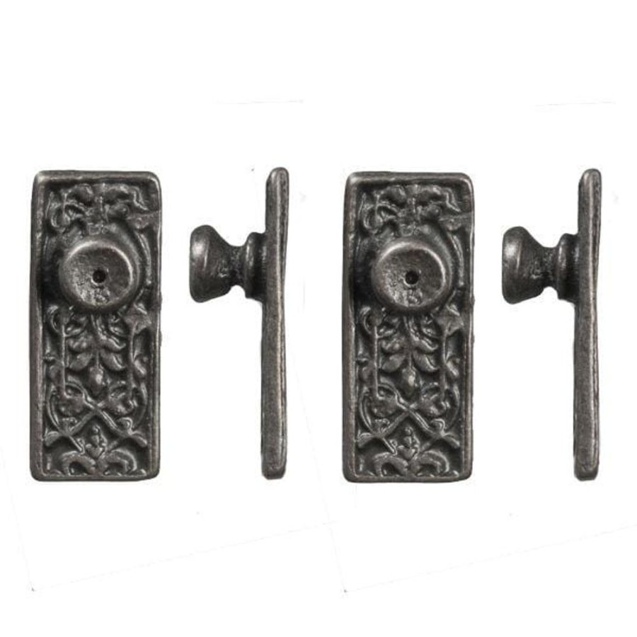 Dollhouse Building Supplies Aztec | Ornate Dollhouse Miniature Pewter Door Knobs