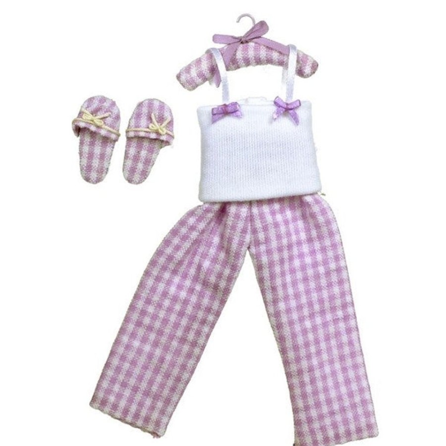 Dollhouse Dolls Aztec | Dollhouse Miniature Lady'S Pajamas With Slippers