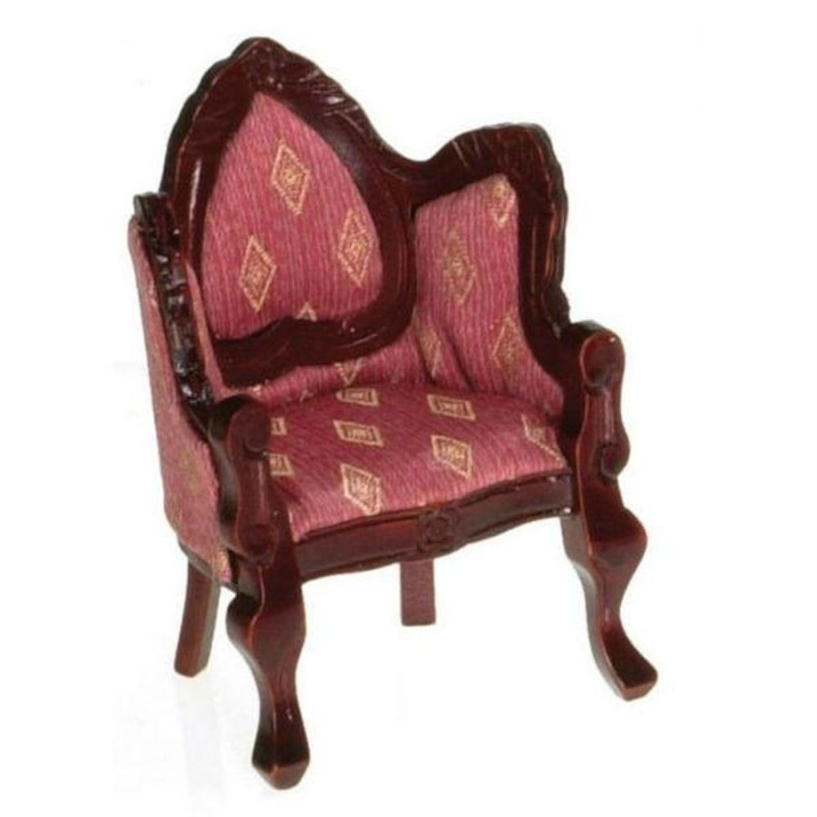 Dollhouse Miniatures Aztec | Rose Victorian Dollhouse Miniature Armchair