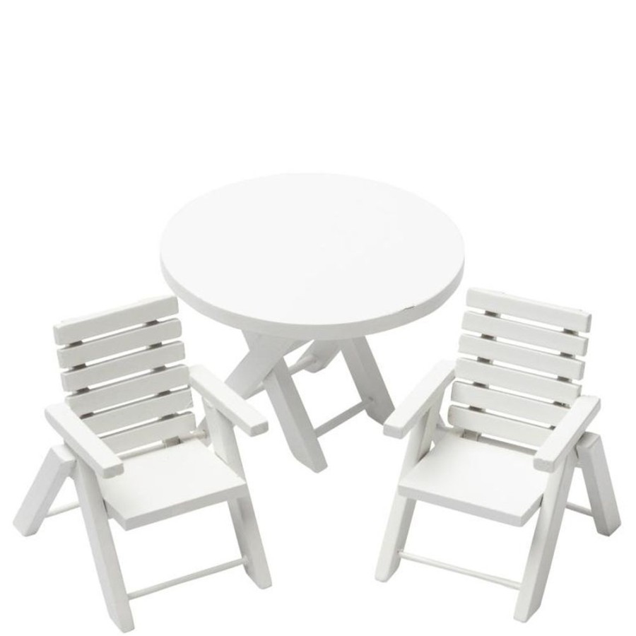 Dollhouse Miniatures Aztec | 3-Piece White Dollhouse Miniature Patio Set