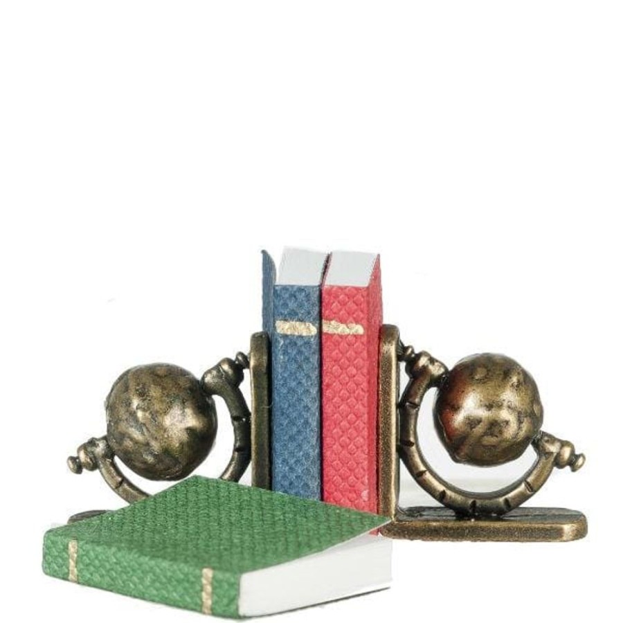 Dollhouse Miniatures Aztec | Dollhouse Miniature Small Globe Bookends With Books