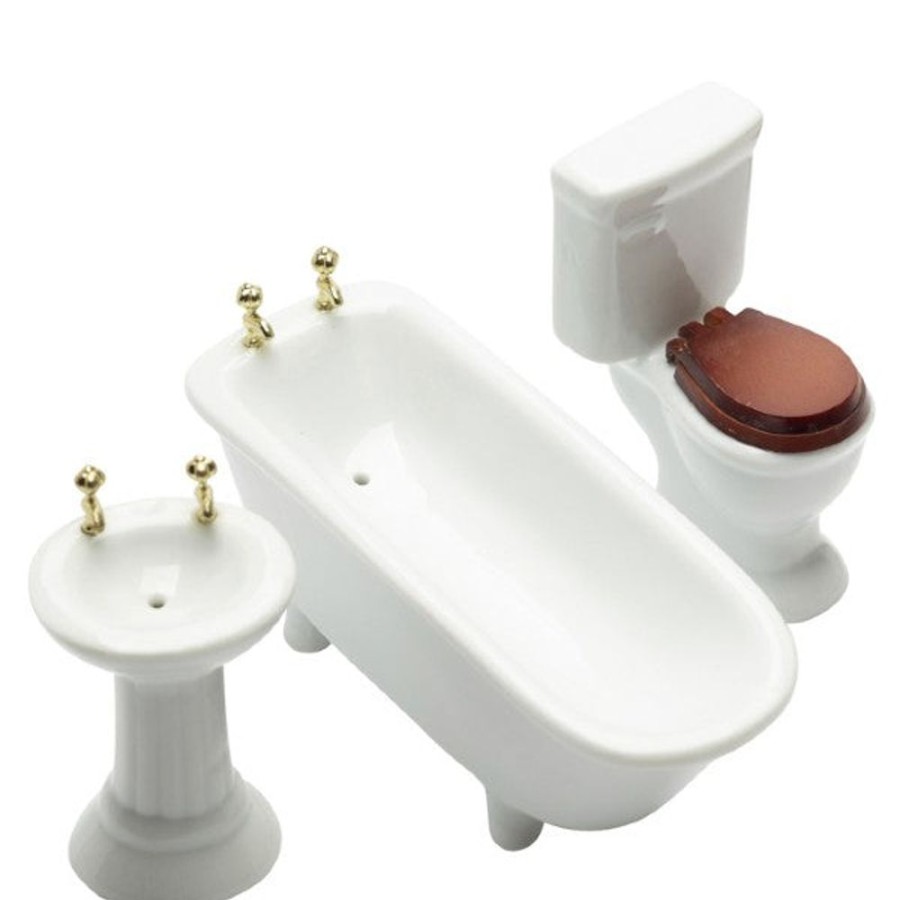 Dollhouse Miniatures Aztec | 3-Piece Dollhouse Miniature Bathroom Set