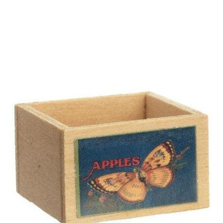 Dollhouse Miniatures Aztec | Dollhouse Miniature Fruit Crate With Butterfly Decal