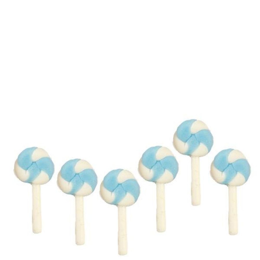 Dollhouse Miniatures Aztec | Blue & White Dollhouse Miniature Lollipops