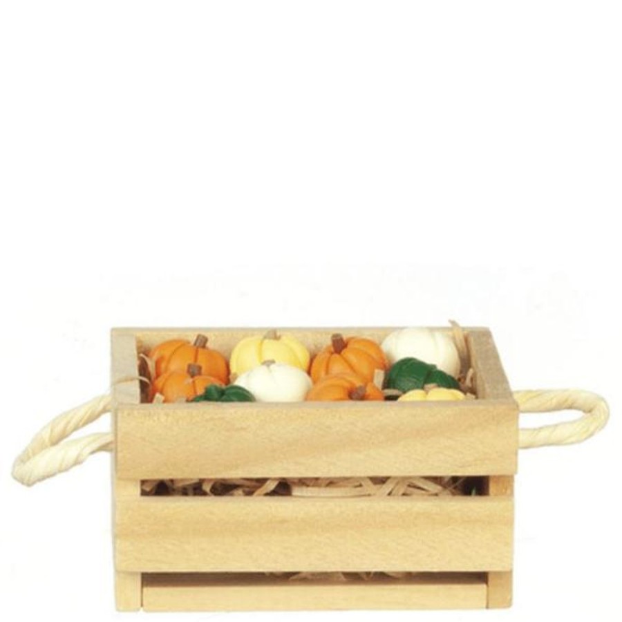 Dollhouse Miniatures Aztec | Dollhouse Miniature Crate Of Pumpkins