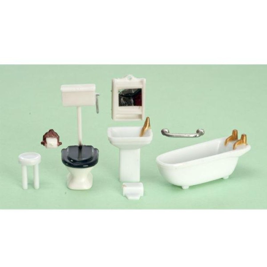 Dollhouse Miniatures Aztec | 1/48 Scale Dollhouse Miniature 8-Piece Bathroom Set