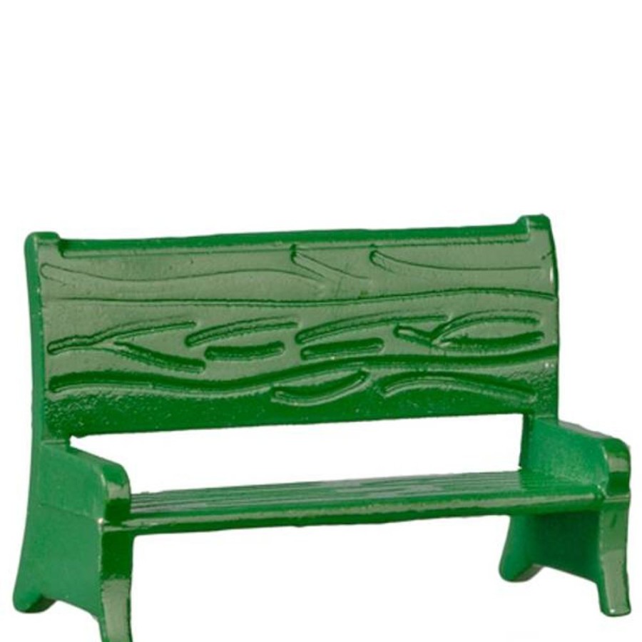 Dollhouse Miniatures Aztec | 1/24 Scale Green Dollhouse Miniature Bench