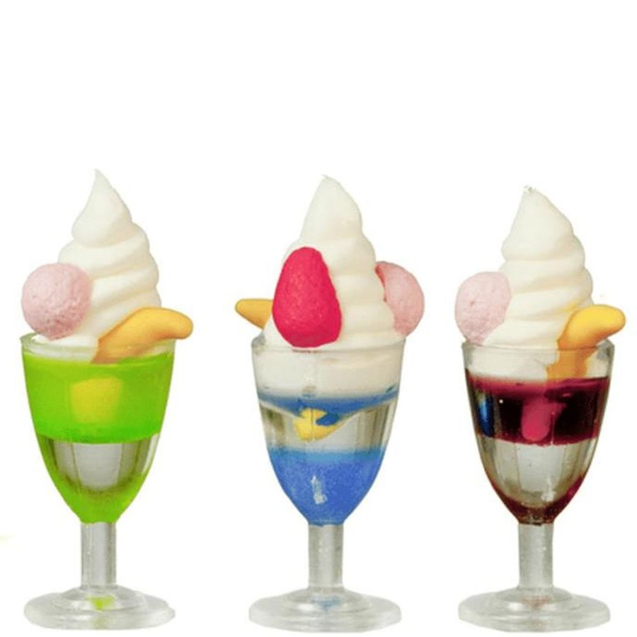 Dollhouse Miniatures Aztec | Dollhouse Miniature Ice Cream Sundaes